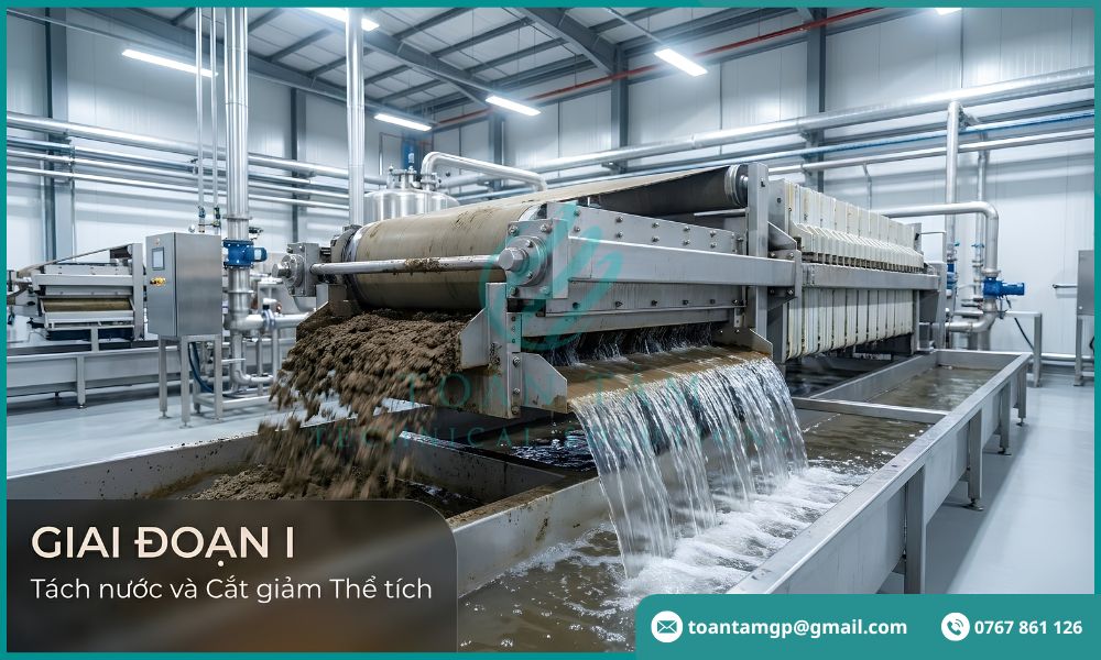 Giải pháp giảm thể tích và tách nước bùn thải hiệu quả