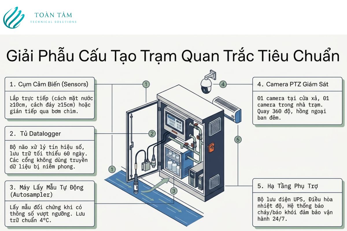 Thành phần trạm quan trắc nước thải tự động