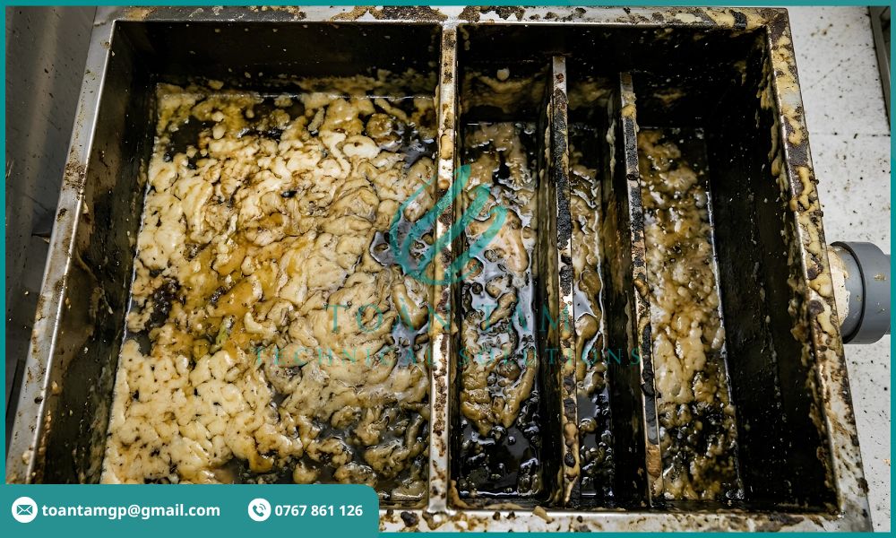 Bẫy mỡ tích tụ nhiều dầu mỡ
