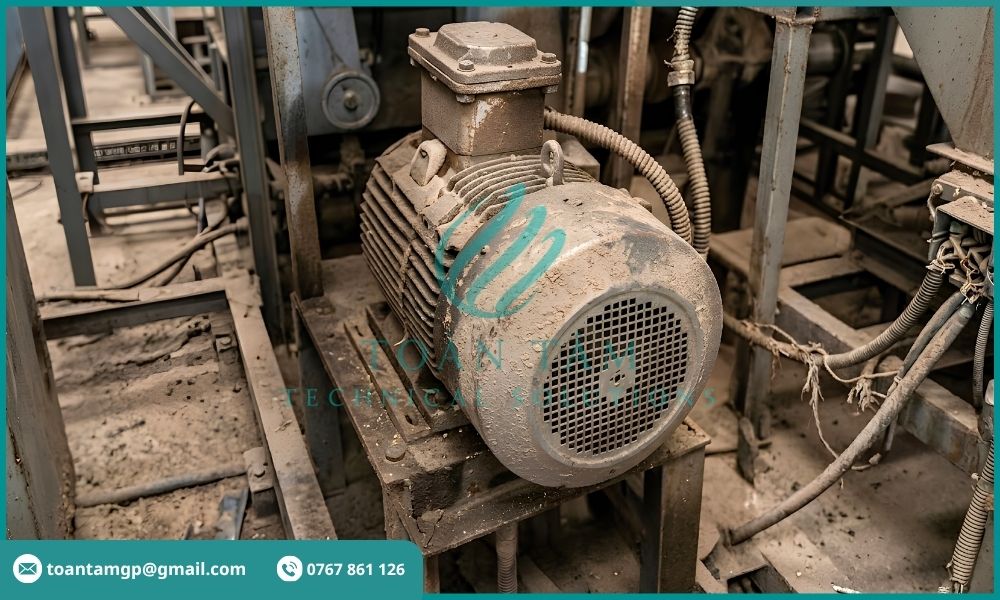 Bụi tích tụ trên máy móc