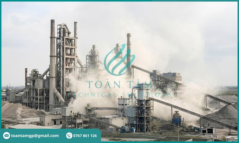 Bụi xi măng phát sinh nhiều khi sản xuất
