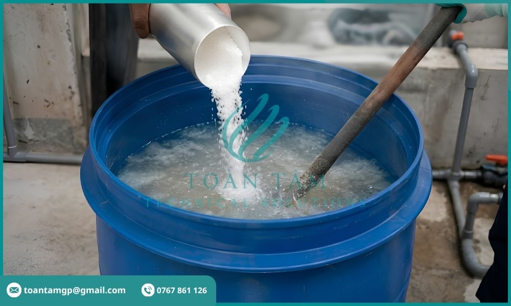 Dùng vôi xử lý nước nhiễm phèn