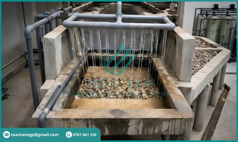 Giàn phun mưa bể lọc cát sỏi