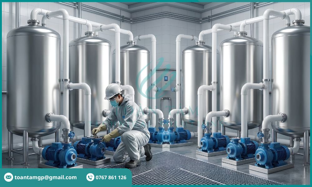 Hệ thống các bồn xử lý nước cấp