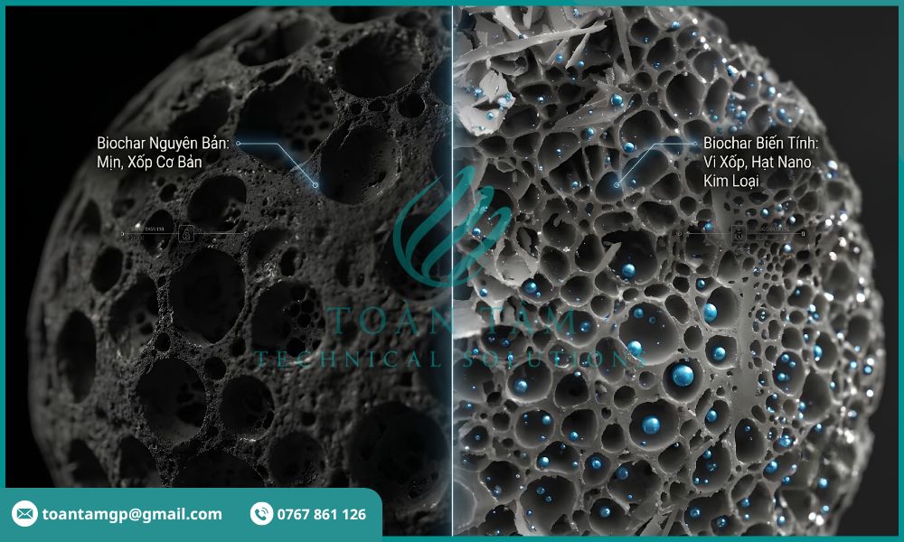 Khác biệt giữa Biochar thông thường và biến tính