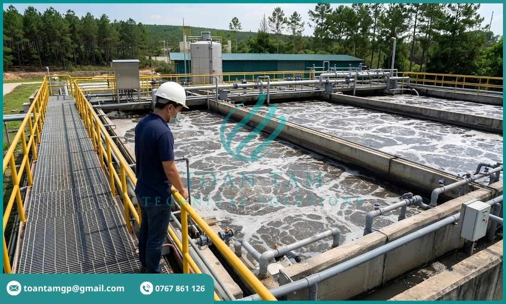 Kiểm tra hệ thống xử lý nước thải chăn nuôi heo