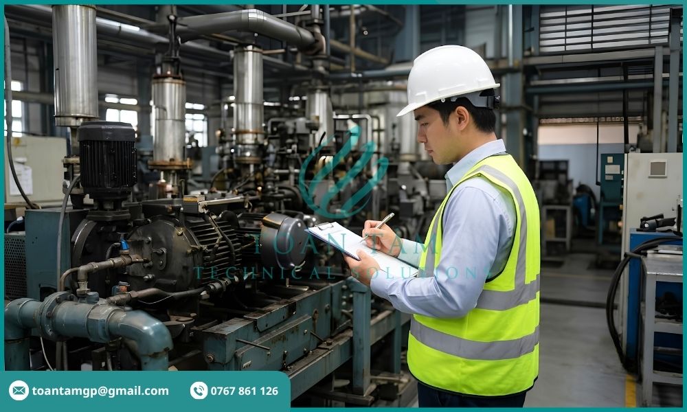 Kỹ sư khảo sát môi trường tại nhà máy