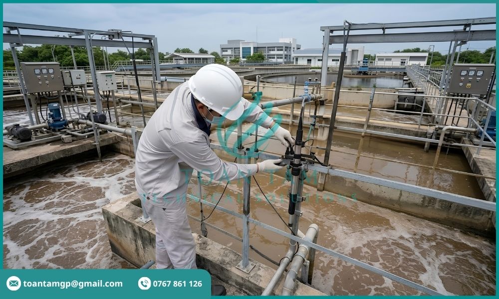 Kỹ sư lắp đặt thiết bị quan trắc