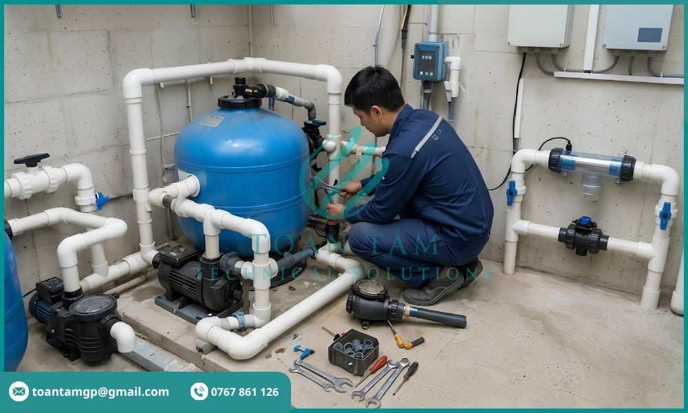 Lắp đặt công nghệ xử lý nước hồ bơi