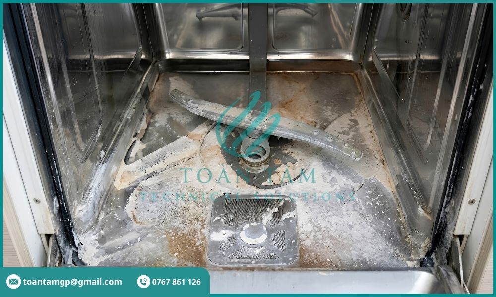 Máy rửa bát bị đóng cặn phèn