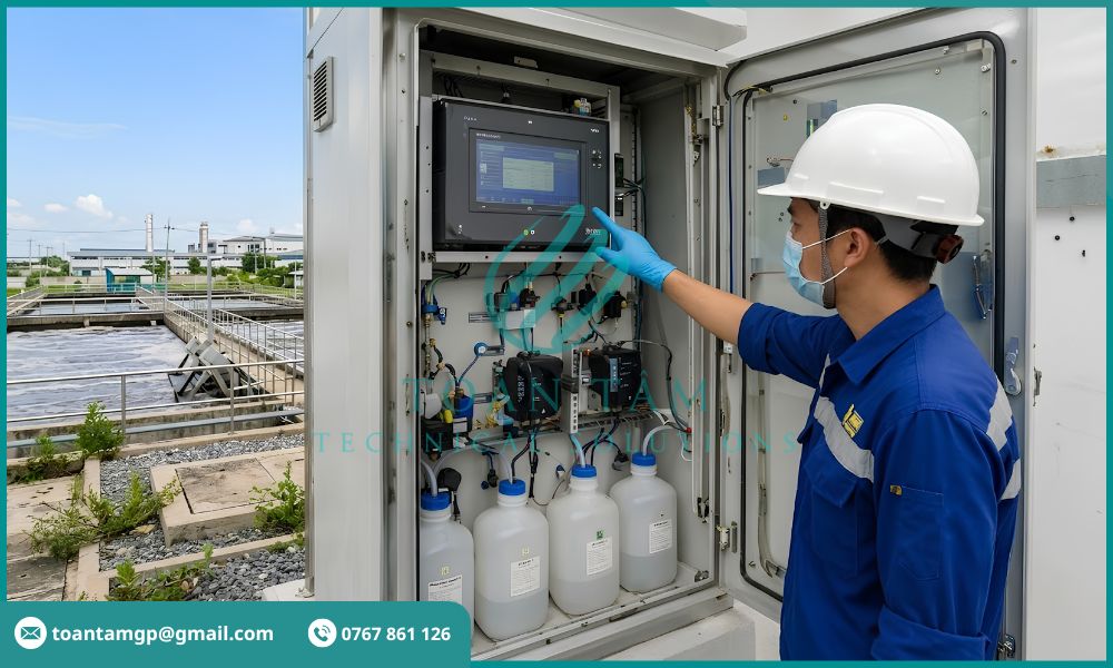 Người vận hành trạm quan trắc nước thải