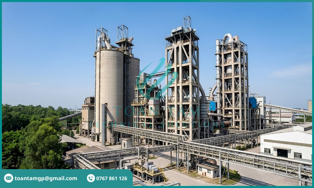 Nhà máy sản xuất xi măng và hệ thống quan trắc