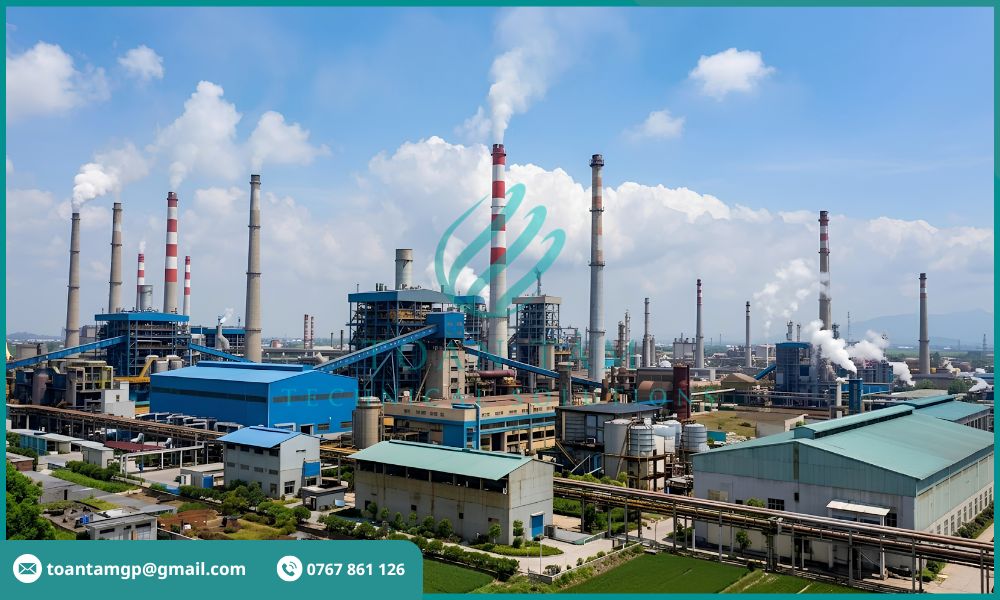 Nhiều nguồn phát thải tại nhà máy công nghiệp