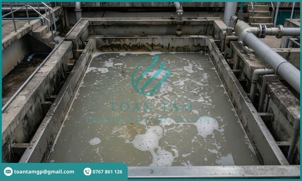 Nước sau xử lý còn đục và còn dầu mỡ