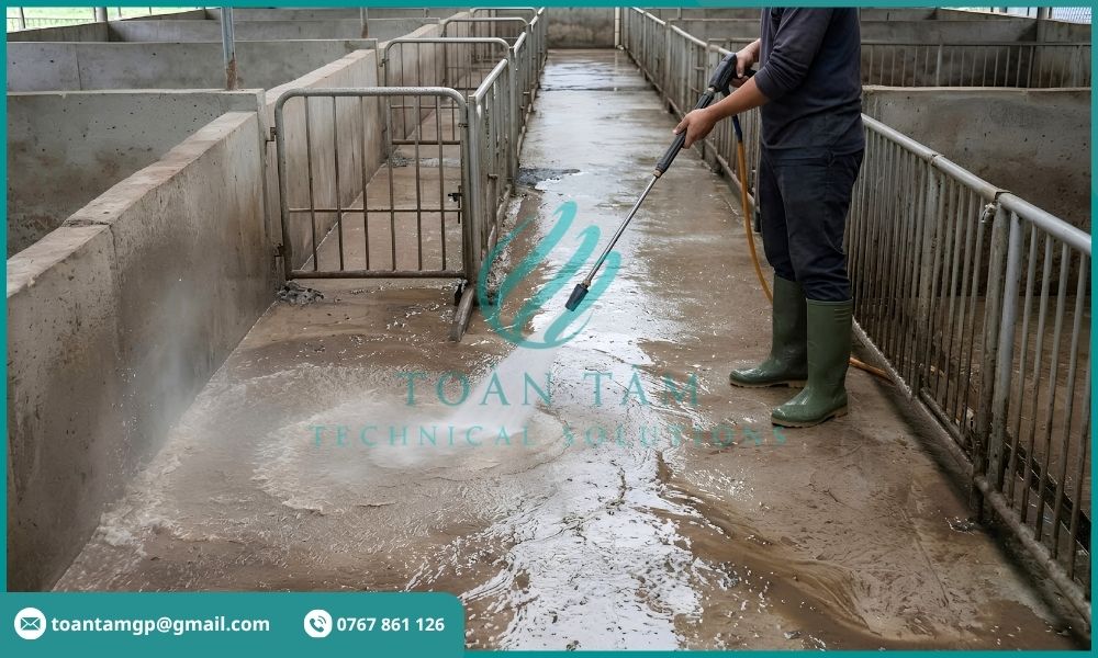 Nước thải từ quá trình vệ sinh chuồng heo