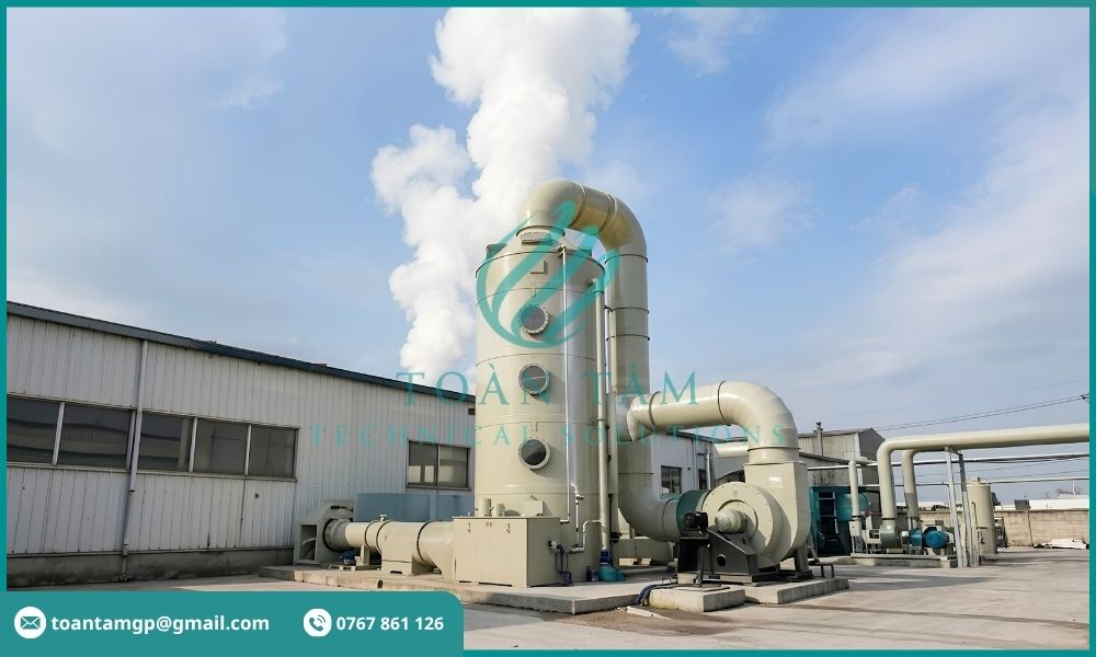 Tháp Scrubber đang hoạt động