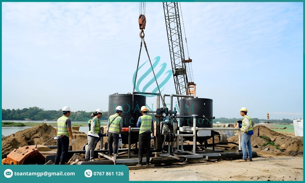 Thi công hệ thống xử lý nước cấp mới