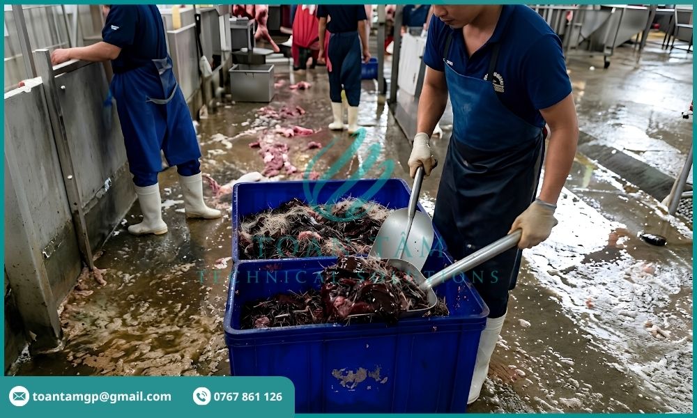 Thu gom chất rắn tại cơ sở giết mổ