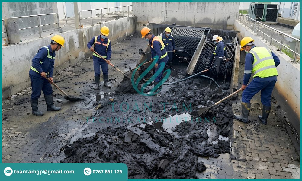 Vệ sinh rác và bùn tích tụ