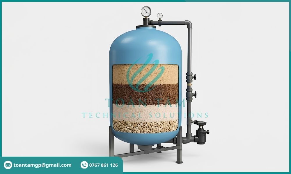 Bể lọc áp lực xử lý sắt mangan