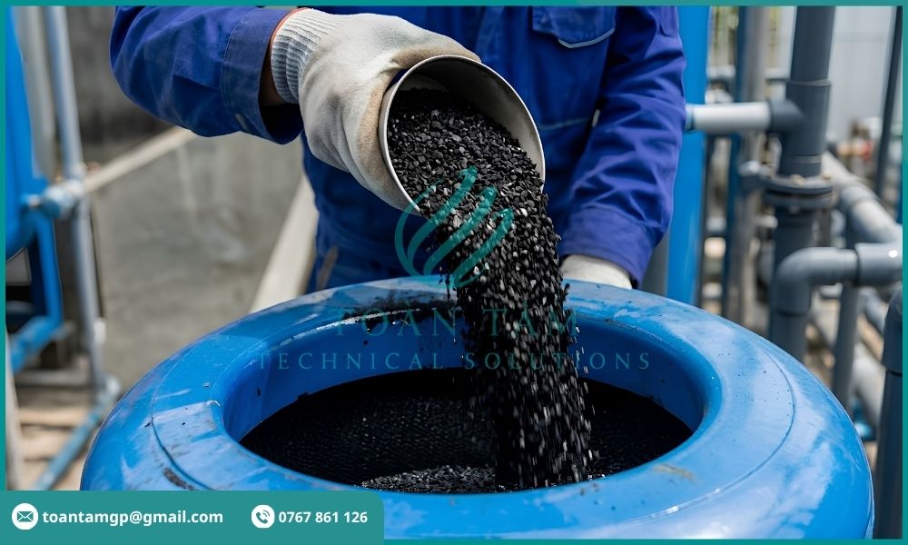 Bỏ lượng than phù hợp với lượng nước xử lý