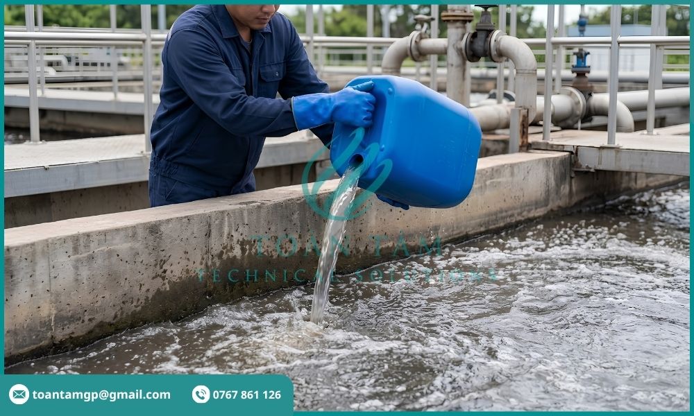 Châm hóa chất keo tụ quá liều