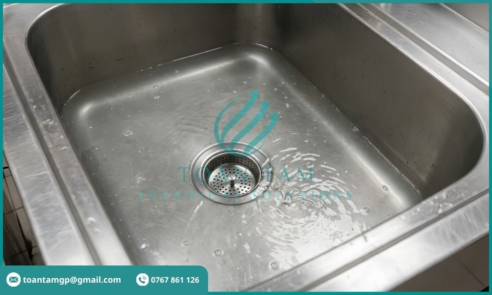 Chậu rửa nước rút chậm do dầu mỡ