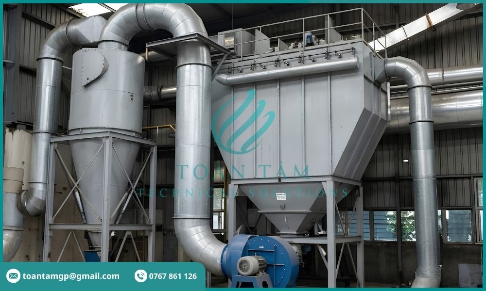 Cyclone xử lý bụi kết hợp thiết bị lọc tinh