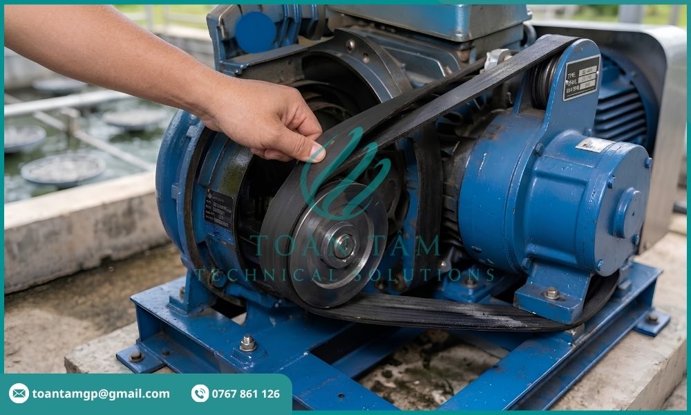Dây curoa của máy thổi khí bị chùng
