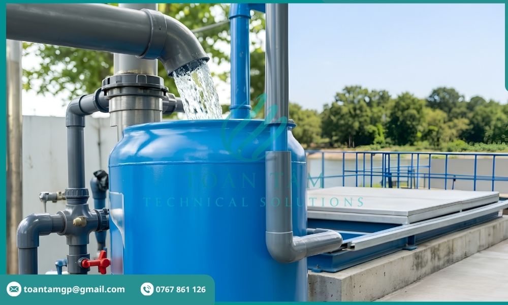 Đưa trực tiếp nước thô vào cột lọc than hoạt tính