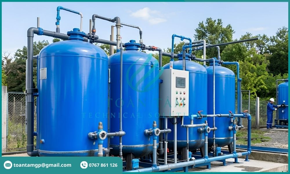 Hệ thống cột lọc than hoạt tính công nghiệp