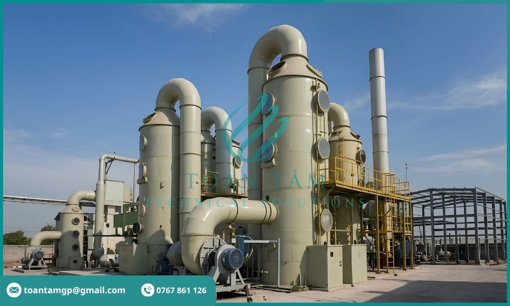Hệ thống tháp hấp thụ khí thải công nghiệp