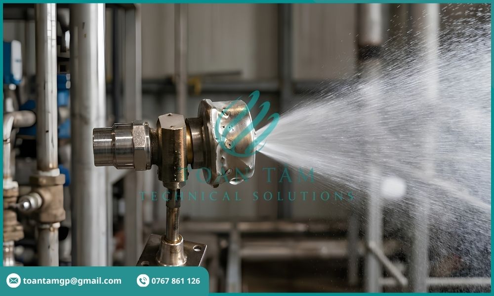 Hơi nước đầu ra có hiện tượng lẫn nước