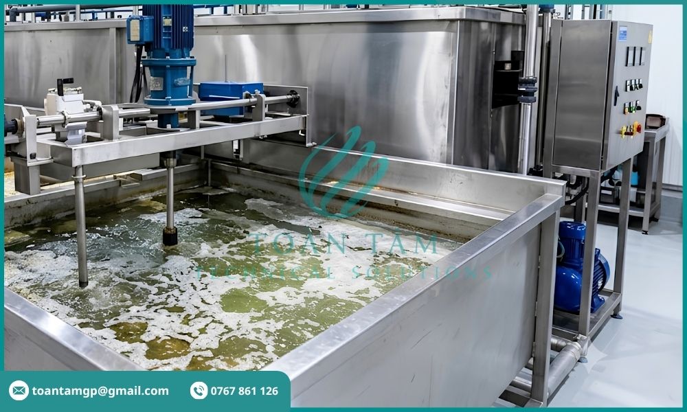 Keo tụ tạo bông xử lý nước thải nhà hàng dầu mỡ