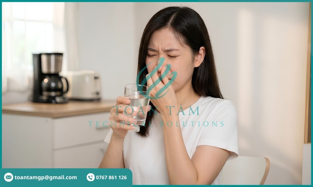 Khó chịu khi uống nước có mùi clo