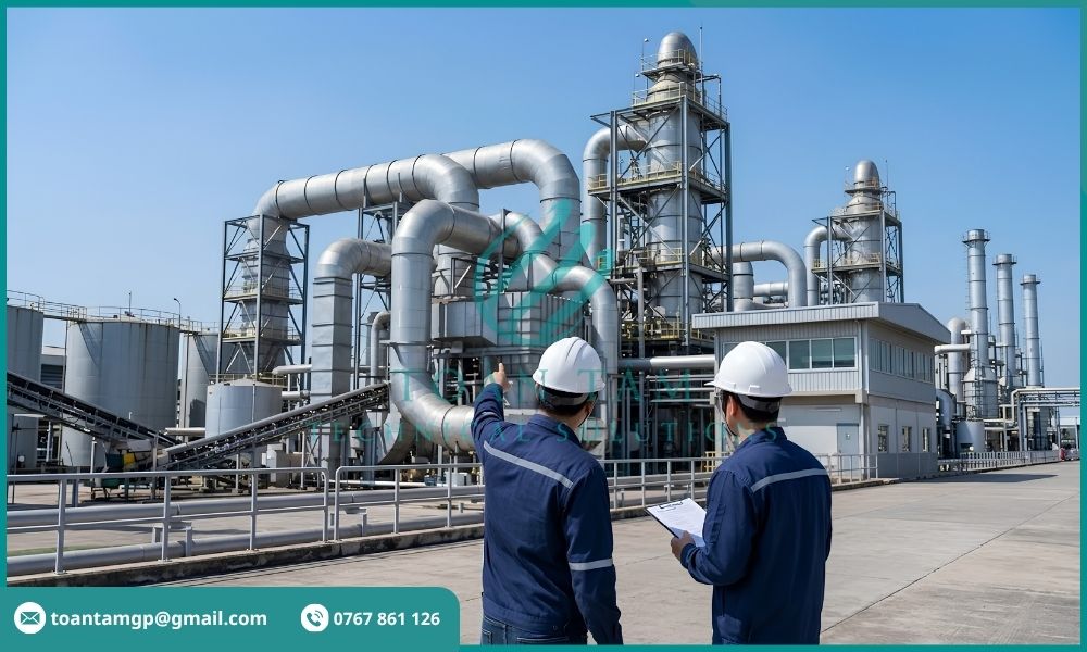 Kỹ sư của Toàn Tâm đang khảo sát nhà máy