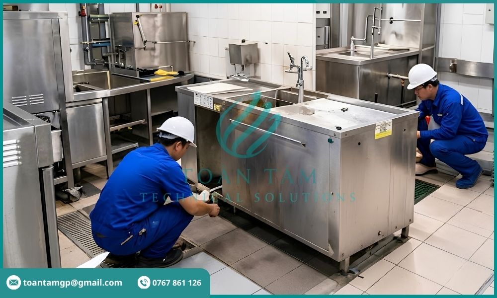Lắp đặt bể tách mỡ cho nhà hàng