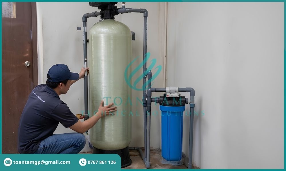 Lắp đặt cột lọc nước mới cho gia đình