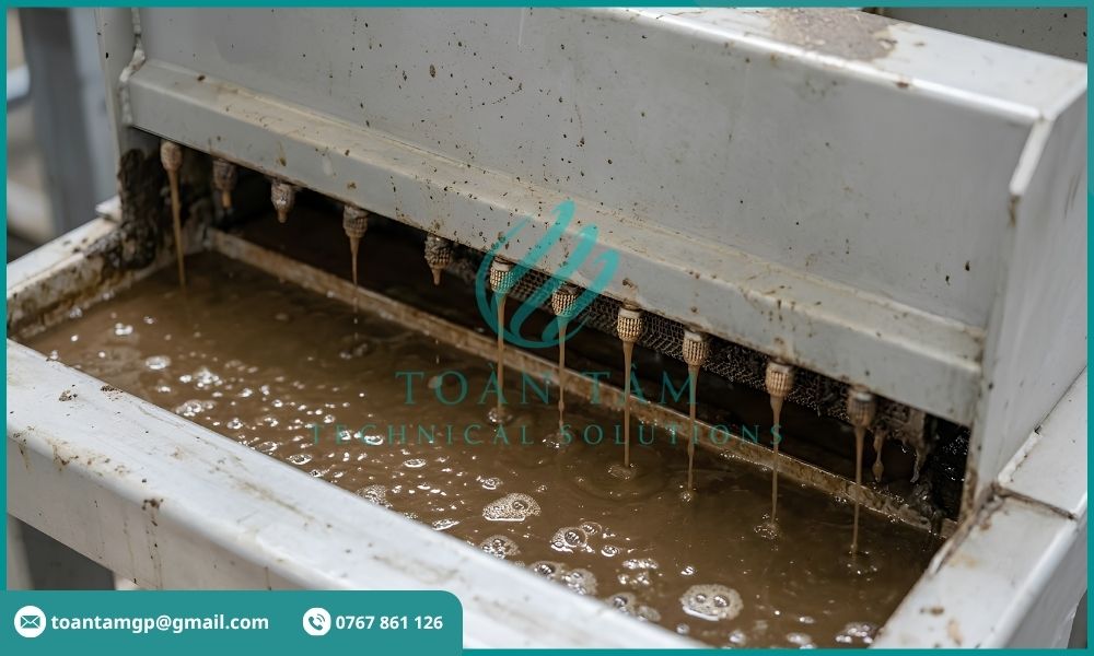 Nước tách ra ít trong quá trình ép bùn
