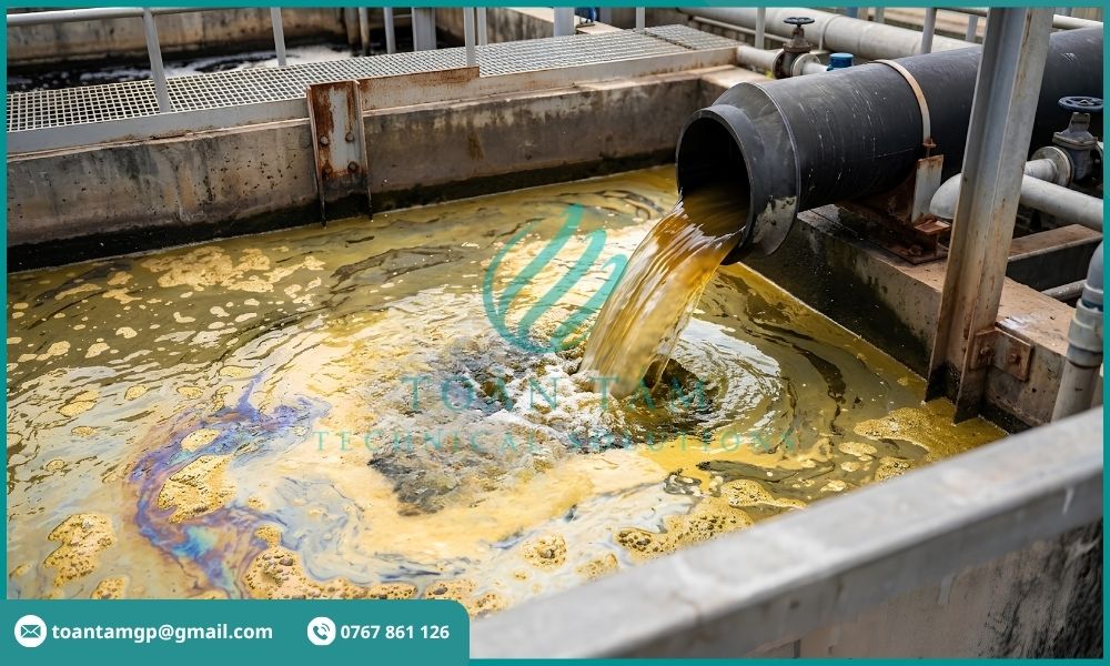 Nước thải đầu vào chứa nhiều dầu mỡ