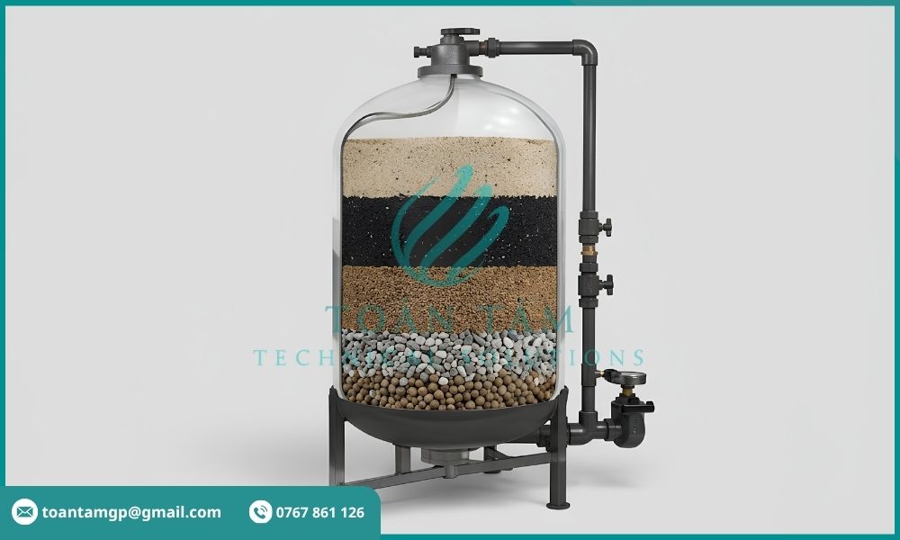 Phối vật liệu nhiều lớp cho bể lọc áp lực