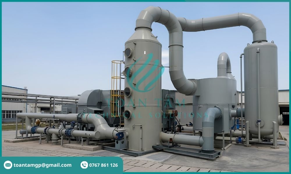 Tháp hấp thụ xử lý bụi sơn