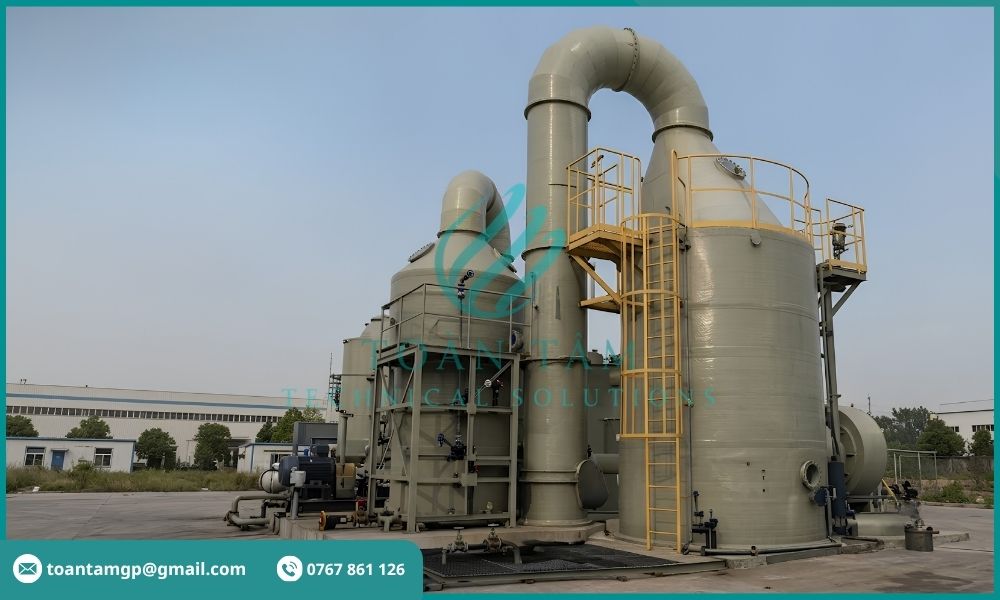 Tháp rửa khí xử lý H₂S và NH₃