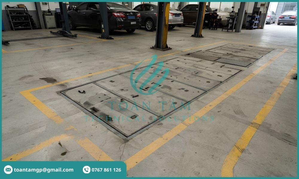 Bể tách dầu xây âm dưới lòng đất