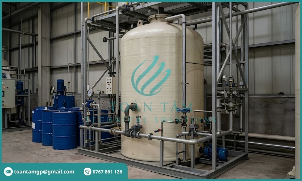 Bồn chứa hóa chất trong nhà máy