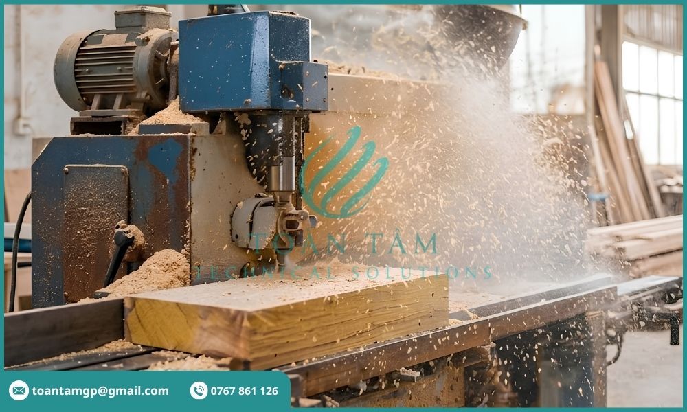 Bụi gỗ phát sinh khi gia công gỗ