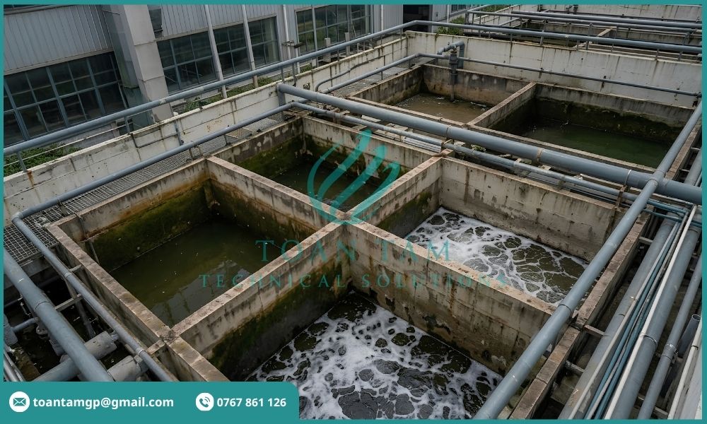 Các bể xử lý nước thải trong hệ thống xử lý