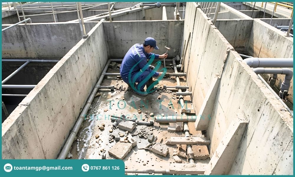 Chủ vận hành tự ý cải tạo bể MBBR cũ