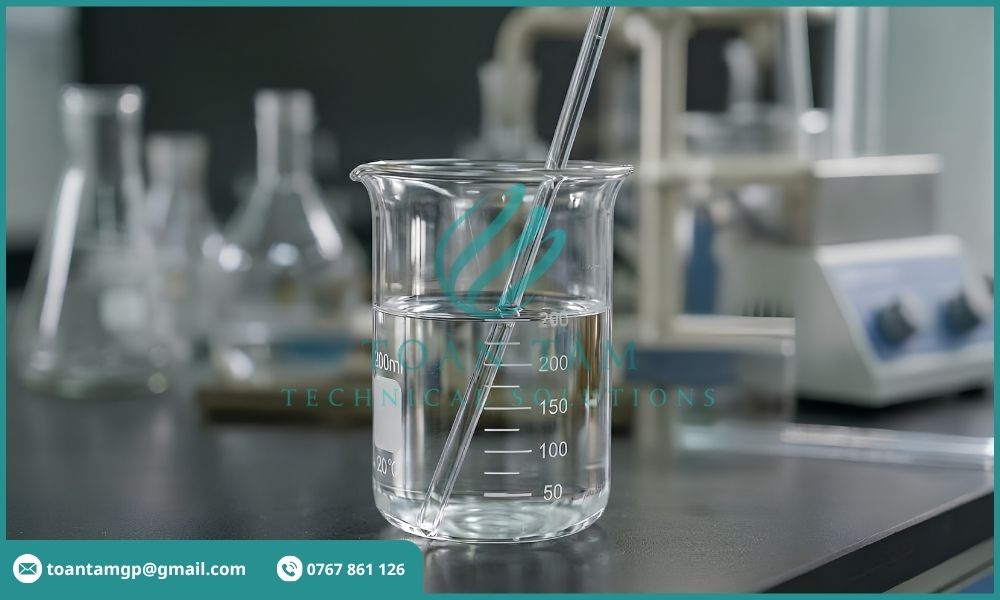 Dung dịch NaOH trong cốc thí nghiệm