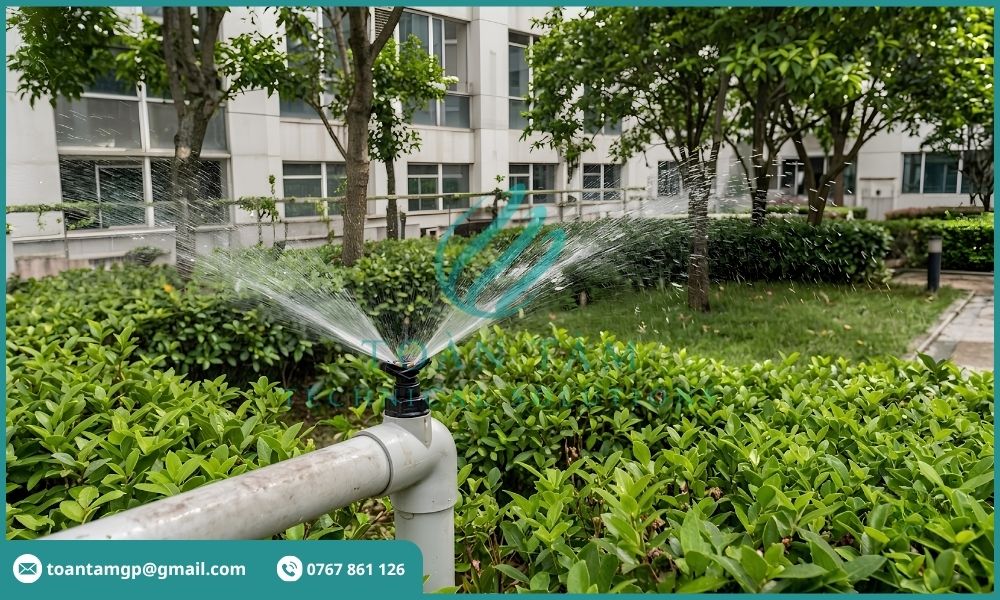 Đường ống dẫn nước sau xử lý phục vụ tưới cây
